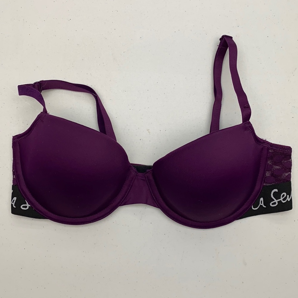 NWT LS PURP/BLK  Remix Demi, 32C  *P1054